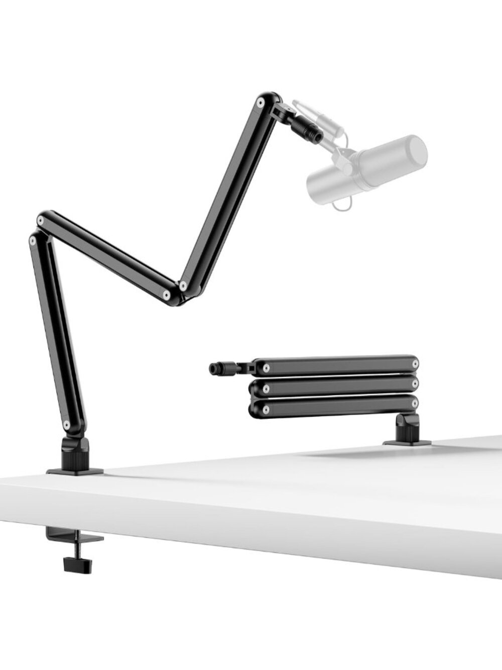 Lightweight Rotatable Mic Arm Stand for Podcast & Gaming, Storable Desk Mount